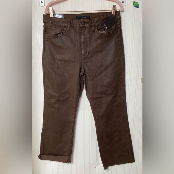 NWT Hudson Jeans ‘Noa’ “Cocoa Bean” Brown High-Rise Straight Crop Jeans Size 31 - Picture 2 of 8